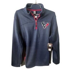 New NFL Team Apparel Houston Texans Mens XL  Pullover Quarter Zip Up 1/4 Zip‎